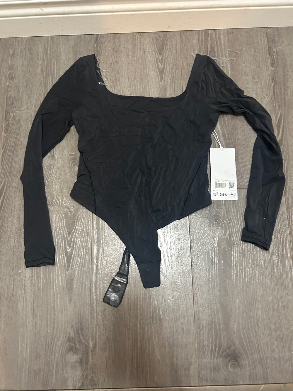 lululemon athletica Black Long-Sleeve Scoop Neck Bodysuit